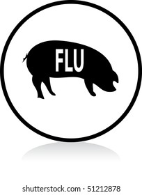 Illuminated Sign - WHITE Version - Swine Flue Warning