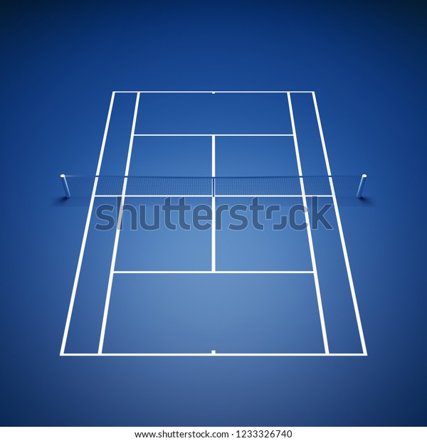 Illuminated Tennis Court Seen Above Tennis Stock Illustration ...