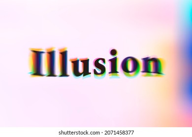 Illusion Word In Anaglyph Text Typography