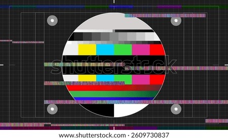 Illustation of an analog test image with interference and data glitches.