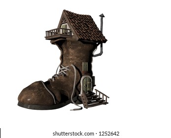 Illustrated 3D Fairytale Shoe House