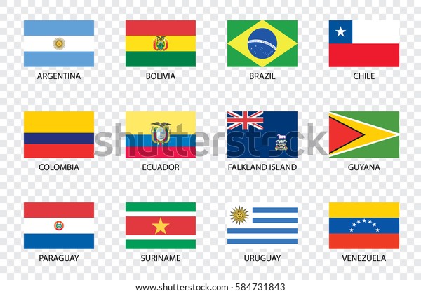 Illustrated Country Flags South America Stock Illustration 584731843