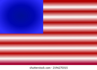 Illustrated Design About America Flag Color Gradient. 