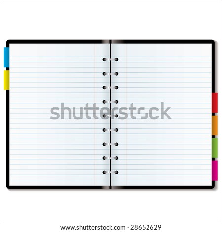 illustrated diary organizer blank pages room stock illustration