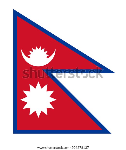 Illustrated Drawing Flag Nepal Stock Illustration 204278137