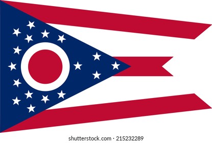 An Illustrated Drawing of the flag of Ohio state (USA) 
