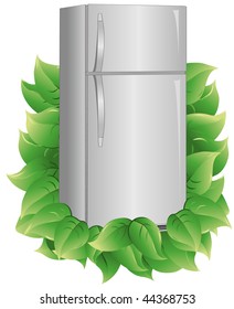 Illustrated Energy Efficient Refrigerator. Vector Version Also Available.