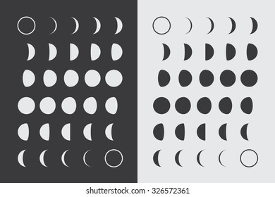 Illustrated Flat Lunar Phases Stock Illustration 326572361 | Shutterstock