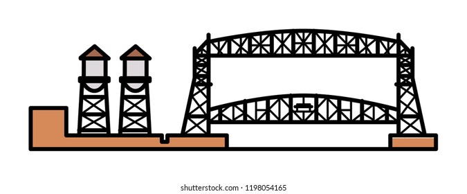 An illustrated graphic icon representing the city of Duluth  in Minnesota