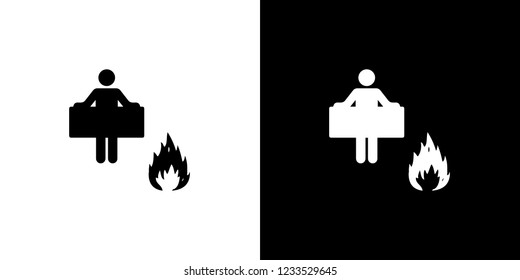 An Illustrated Icon Isolated On A Background - Fire Blanket