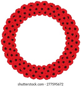 Illustrated Red Poppies Wreath