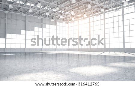 illustrated warehouse clean empty 3D