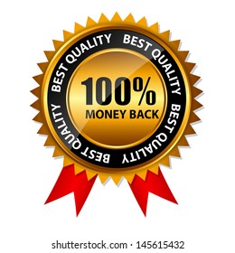 100 Money Back Guarantee Label Vector Stock Vector (Royalty Free ...