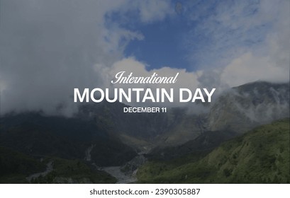 illustration of 11 December, International Mountain Day with a mountain background - Powered by Shutterstock