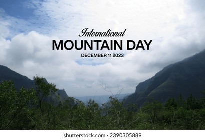 illustration of 11 December, International Mountain Day with a mountain background - Powered by Shutterstock