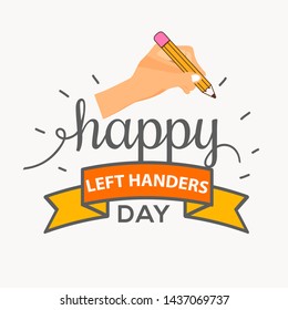 Illustration Of 13 August International Left Handers Day. - Powered by Shutterstock