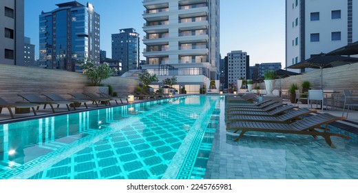 Illustration 3D architecture rendering 3D representation 3D