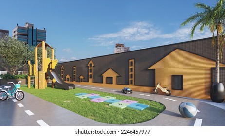 Illustration 3D architecture rendering 3D representation 3D