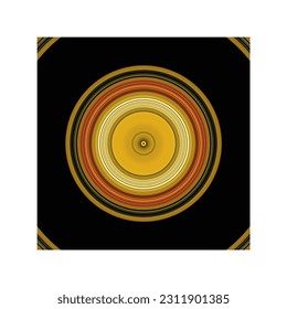 Illustration 3d black color background for designs and decoration of fabric prints, canvases, upholstery patterns and for printing decoration of furniture and accessories concentric circle yellow  - Powered by Shutterstock