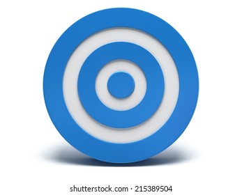 Illustration Of 3d Blue Darts Target Isolated On White Back