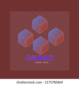 Illustration 3d Cube Box Logo For Your Business And Online Shop With Four Boxes And Radish Background 