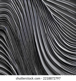 Illustration Of 3d Lives Flowing In Multiple Directions Black And White Simple Shape