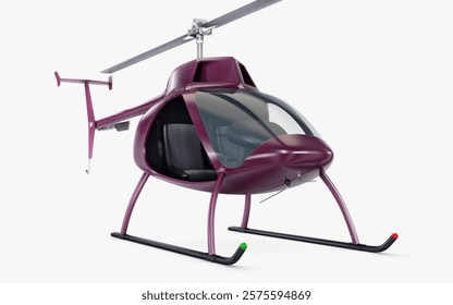 Illustration 3D Render Generic Light Helicopter for Private and Business Transport