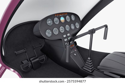 Illustration 3D Render Generic Light Helicopter for Private and Business Transport