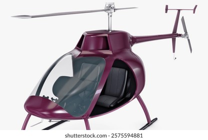 Illustration 3D Render Generic Light Helicopter for Private and Business Transport