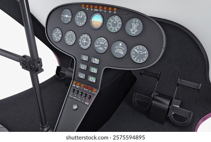 Illustration 3D Render Generic Light Helicopter for Private and Business Transport