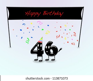 Illustration 46th Birthday Party Cartoon Numbers Stock Illustration Illustration 46th Birthday Party Cartoon Numbers Stock Illustration