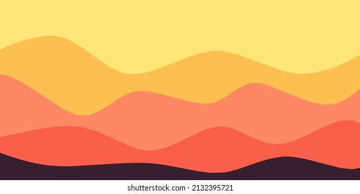 Illustration Abstract Backgrounds Of Dusk Gradient Colored Yellow, Red, Orange Suitable For Desk Mate, Mouse Pad, Wallpaper, Wall Decoration. 