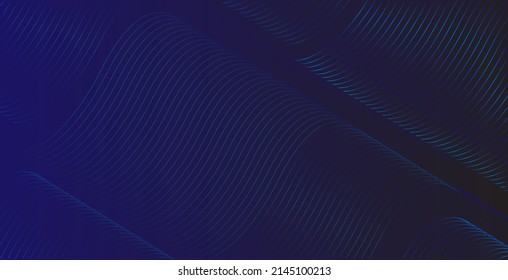 Illustration Abstract Blue Color Gradient Background With Wave Shape. Technology Background And Texture