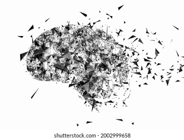 Illustration of an abstract brain with the concept of science technology