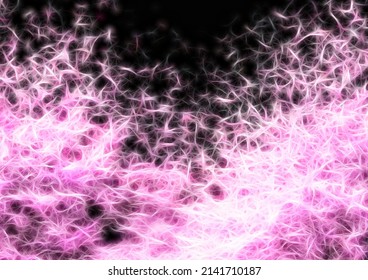 Illustration of abstract cherry blossoms shining in the dark