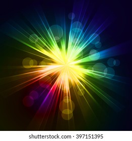  Illustration Abstract Starburst Spectrum Light Background.