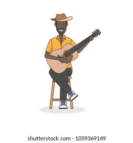 Illustration of an acoustic guitar player - Powered by Shutterstock