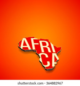 Illustration Of Africa Infographics Design. Africa Map In Perspective.