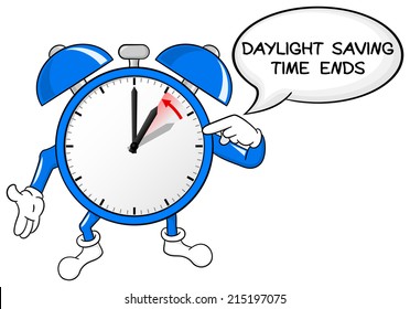 illustration of a alarm clock return to standard time daylight saving time ends - Powered by Shutterstock