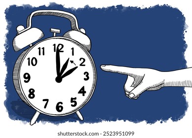 illustration of an alarm clock return to standard time - daylight saving time ends - Powered by Shutterstock