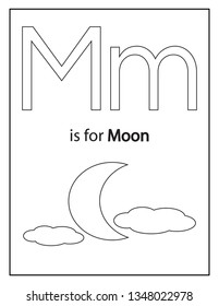 Illustration Alphabet Letter M Moon Stock Illustration 1348022978 ...