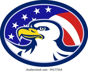 Illustration American Bald Eagle Head Stars Stock Vector (Royalty Free ...