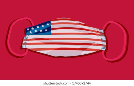 Illustration American Emblem Mask Independence Day Stock Vector ...