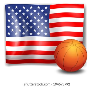 Illustration of the American flag with a ball on a white background - Powered by Shutterstock