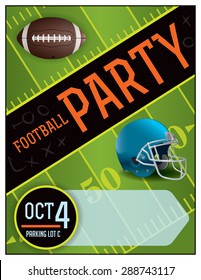 An illustration for an American Football party. Room for copy.