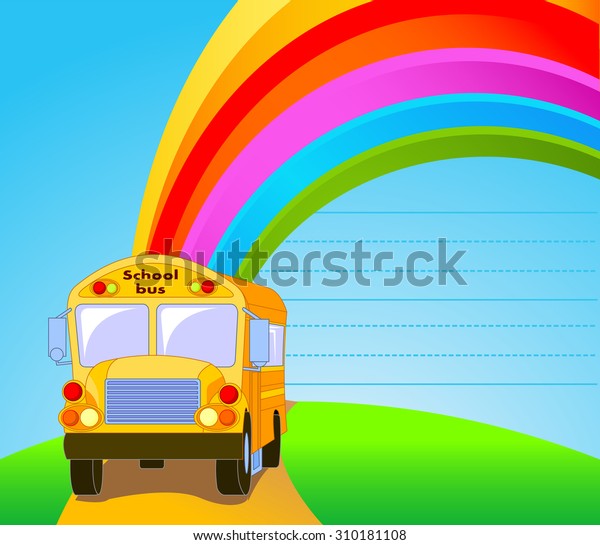 Illustration of American school\
bus