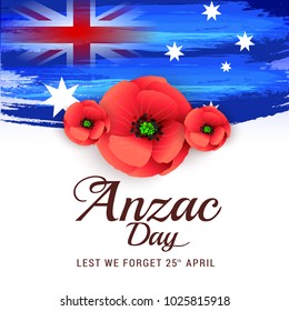 Illustration Of Anzac Day Poster Or Banner Background.