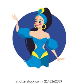 Illustration of arabian girl. It is perfect as a print on different items, such as gift cards, invitations, logo, etc.