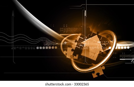 Illustration of arrow making jigsaw	