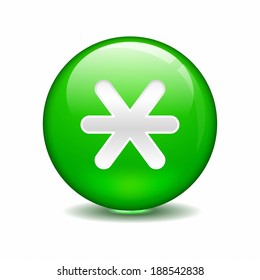 Illustration Of Asterisk In Shiny Green Circle